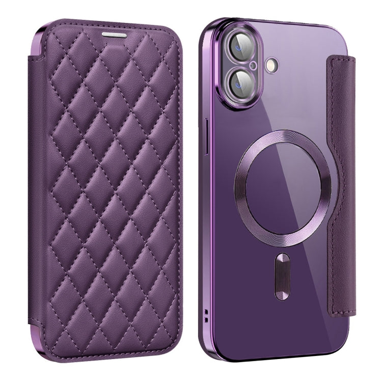 Shield Magsafe RFID Anti-theft Rhombus Leather Phone Case, For iPhone 16, For iPhone 16e, For iPhone 15 Pro Max Apple Accessories engshi4312 iPhone 16 - APEXEL INDIA - Mobile Lens - Mobile Camera Lens - Cellphone Accessories - Phone Lens - Smartphone Lens