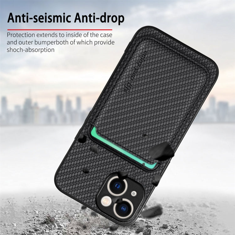 Carbon Fiber Leather Card Magsafe Phone Case, For iPhone 15 Apple Accessories engcar4356 iPhone 15 - APEXEL INDIA - Mobile Lens - Mobile Camera Lens - Cellphone Accessories - Phone Lens - Smartphone Lens