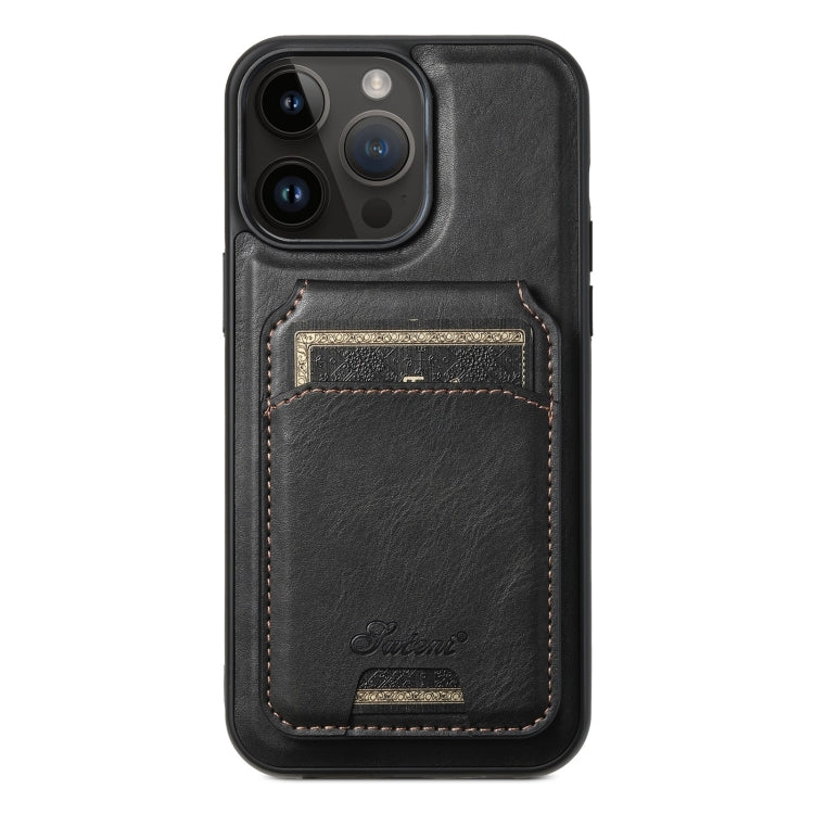 Suteni H15 MagSafe Oil Eax Leather Detachable Wallet Back Phone Case, For iPhone 12 Pro, For iPhone 17e / 16e