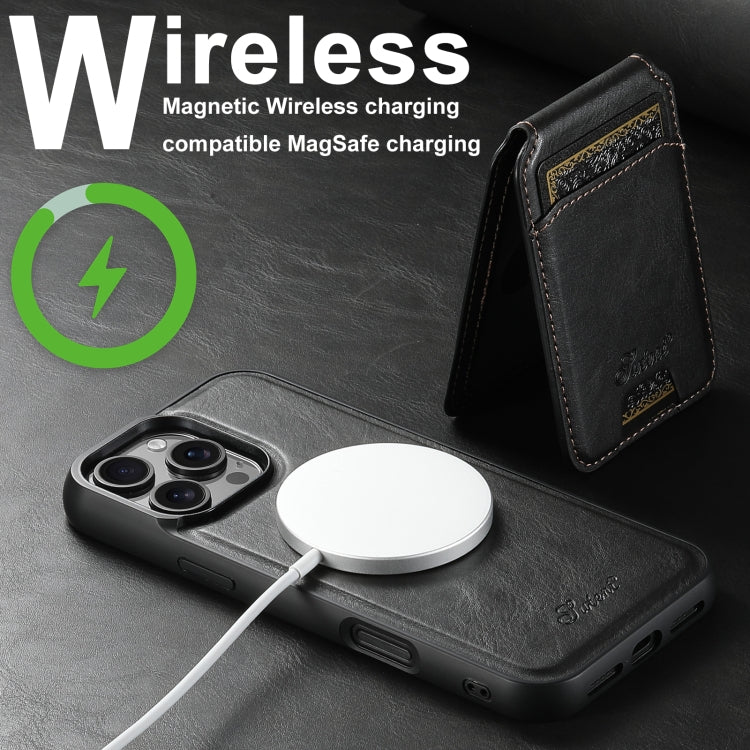Suteni H15 MagSafe Oil Eax Leather Detachable Wallet Back Phone Case, For iPhone 16, For iPhone 15 Pro Max, For iPhone 15 Pro, For iPhone 15 Plus Apple Accessories engsut4423 iPhone 16 - Suteni - Mobile Lens - Mobile Camera Lens - Cellphone Accessories - Phone Lens - Smartphone Lens