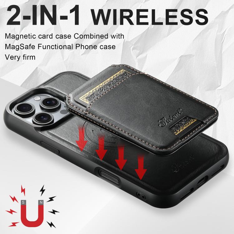 Suteni H15 MagSafe Oil Eax Leather Detachable Wallet Back Phone Case, For iPhone 16e, For iPhone 16 Pro Max, For iPhone 16 Pro, For iPhone 16 Plus Apple Accessories engsut4422 iPhone 16e - Suteni - Mobile Lens - Mobile Camera Lens - Cellphone Accessories - Phone Lens - Smartphone Lens