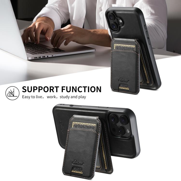 Suteni H15 MagSafe Oil Eax Leather Detachable Wallet Back Phone Case, For iPhone 16e, For iPhone 16 Pro Max, For iPhone 16 Pro, For iPhone 16 Plus Apple Accessories engsut4422 iPhone 16e - Suteni - Mobile Lens - Mobile Camera Lens - Cellphone Accessories - Phone Lens - Smartphone Lens