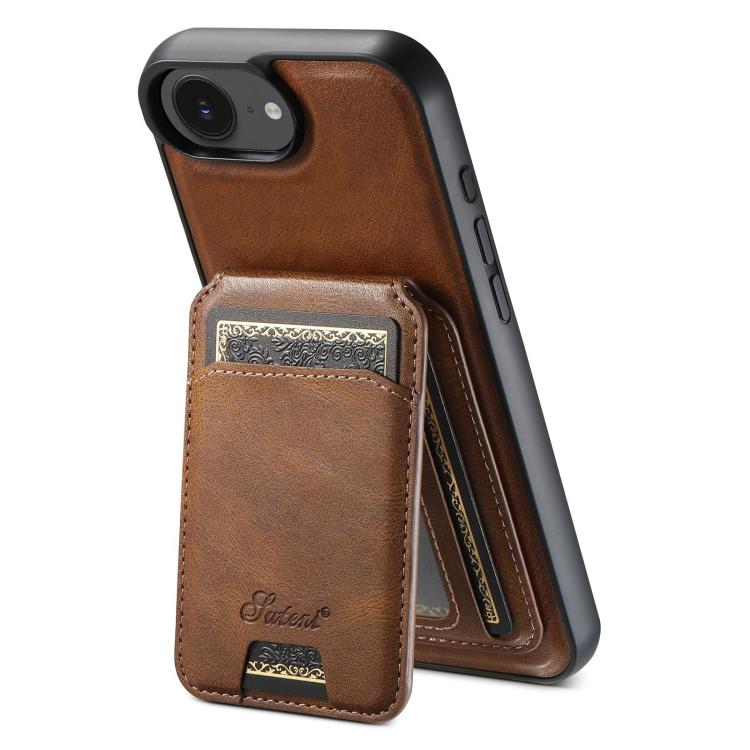 Suteni H15 MagSafe Oil Eax Leather Detachable Wallet Back Phone Case, For iPhone 12 Pro, For iPhone 17e / 16e