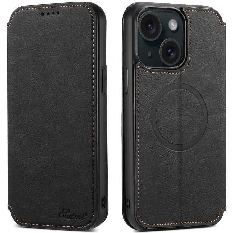 Suteni J06 Retro Matte Litchi Texture Leather MagSafe Phone Case, For iPhone 15 Pro Max, For iPhone 15 Pro, For iPhone 15 Plus, For iPhone 15 Apple Accessories engsut5675 iPhone 15 Pro Max - Suteni - Mobile Lens - Mobile Camera Lens - Cellphone Accessories - Phone Lens - Smartphone Lens
