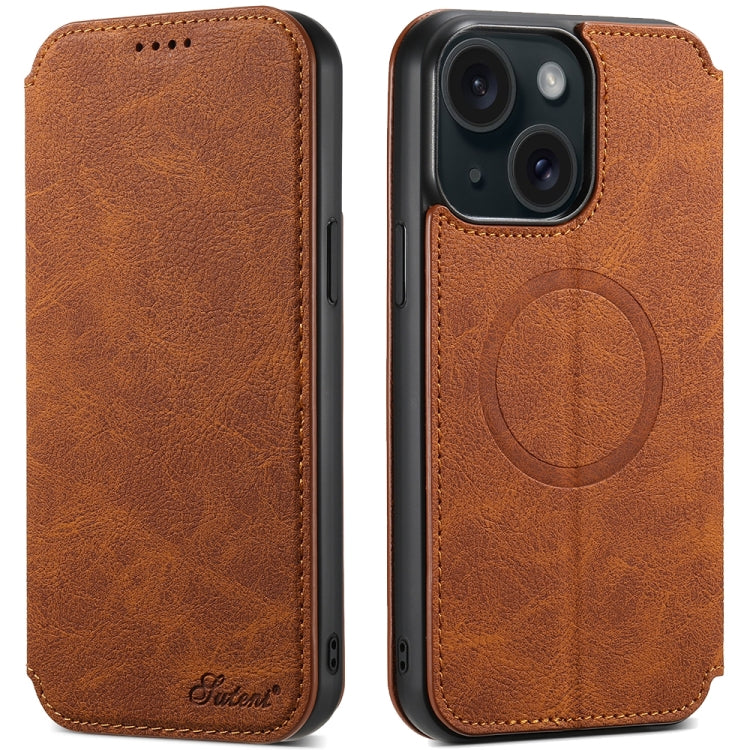 Suteni J06 Retro Matte Litchi Texture Leather MagSafe Phone Case, For iPhone 15 Pro Max, For iPhone 15 Pro, For iPhone 15 Plus, For iPhone 15 Apple Accessories engsut5675 iPhone 15 Pro Max - Suteni - Mobile Lens - Mobile Camera Lens - Cellphone Accessories - Phone Lens - Smartphone Lens