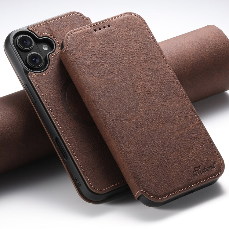 Suteni J06 Retro Matte Litchi Texture Leather MagSafe Phone Case, For iPhone 16 Pro Max, For iPhone 16 Pro, For iPhone 16 Plus, For iPhone 16, For iPhone 15 Pro Max, For iPhone 15 Pro, For iPhone 15 Plus, For iPhone 15 Apple Accessories engsut4425 iPhone 16 Pro Max - Suteni - Mobile Lens - Mobile Camera Lens - Cellphone Accessories - Phone Lens - Smartphone Lens