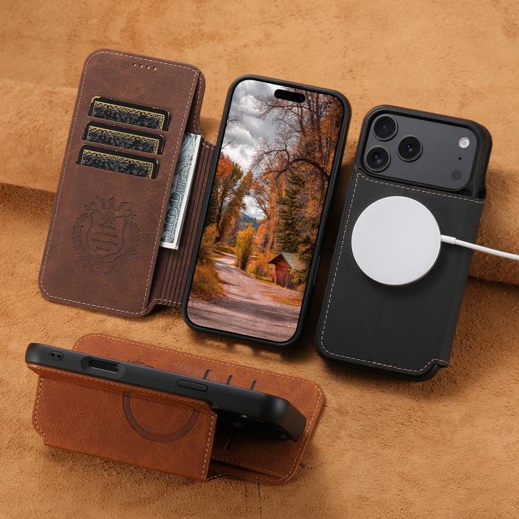 Suteni J06 Retro Matte Litchi Texture Leather MagSafe Phone Case, For iPhone 15 Pro Max, For iPhone 15 Pro, For iPhone 15 Plus, For iPhone 15 Apple Accessories engsut5675 iPhone 15 Pro Max - Suteni - Mobile Lens - Mobile Camera Lens - Cellphone Accessories - Phone Lens - Smartphone Lens