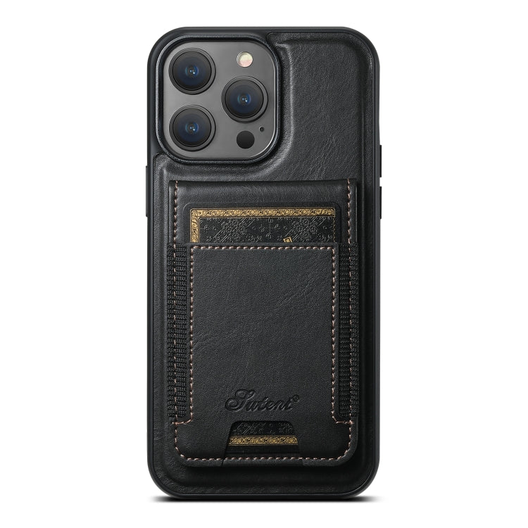 Suteni H17 Oil Eax Leather MagSafe Detachable Wallet Phone Case, For iPhone 12 Pro, For iPhone 17e / 16e