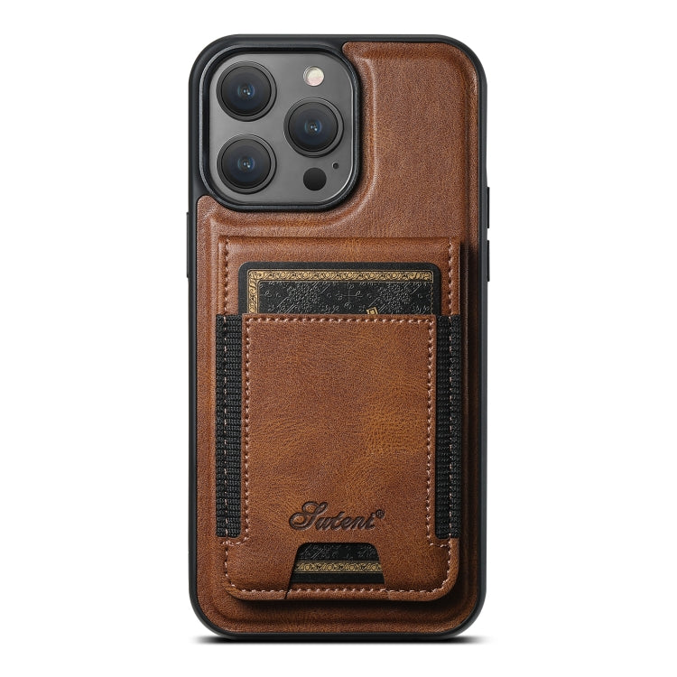 Suteni H17 Oil Eax Leather MagSafe Detachable Wallet Phone Case, For iPhone 12 Pro, For iPhone 17e / 16e