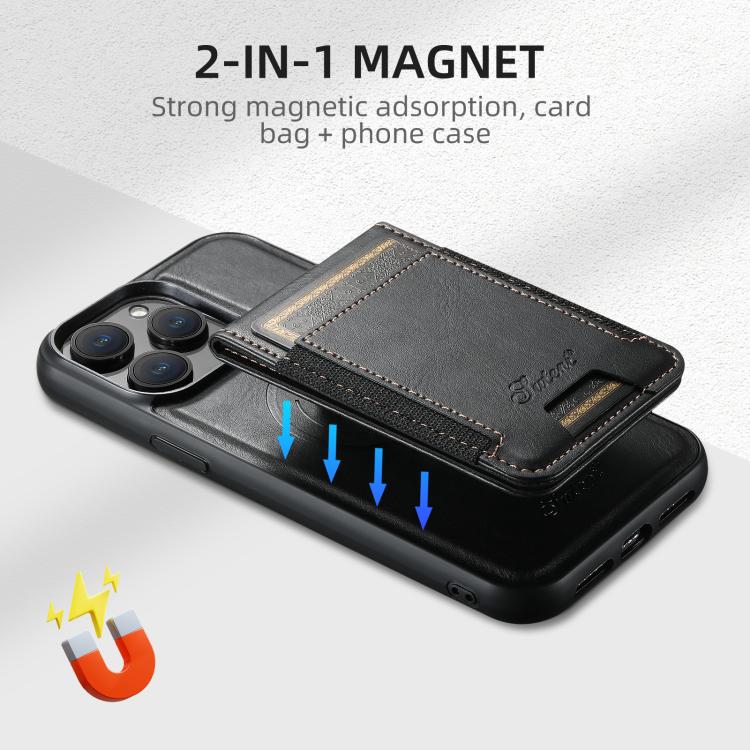 Suteni H17 Oil Eax Leather MagSafe Detachable Wallet Phone Case, For iPhone 16e, For iPhone 16 Pro Max, For iPhone 16 Pro, For iPhone 16 Plus Apple Accessories engsut4464 iPhone 16e - Suteni - Mobile Lens - Mobile Camera Lens - Cellphone Accessories - Phone Lens - Smartphone Lens