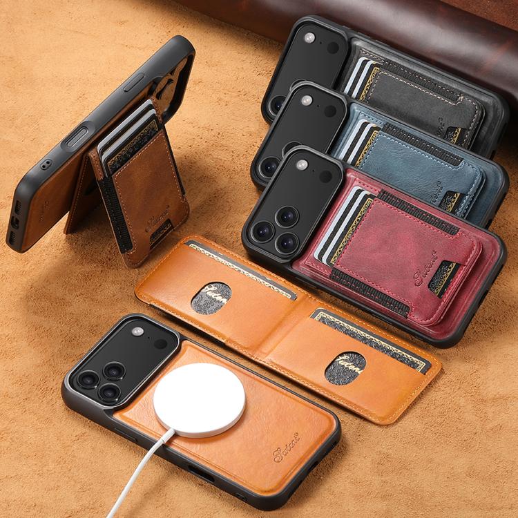 Suteni H17 Oil Eax Leather MagSafe Detachable Wallet Phone Case, For iPhone 12, For iPhone 12 Pro Max, For iPhone 12 Pro Apple Accessories engsut5682 More iPhone Cases - Suteni - Mobile Lens - Mobile Camera Lens - Cellphone Accessories - Phone Lens - Smartphone Lens