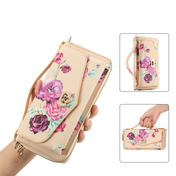 Flower Multi-functional Crossbody Zipper Wallet MagSafe Leather Phone Case, For iPhone 15 Pro Max, For iPhone 15 Pro, For iPhone 15 Plus, For iPhone 15 Apple Accessories engflo4468 iPhone 15 Pro Max - APEXEL INDIA - Mobile Lens - Mobile Camera Lens - Cellphone Accessories - Phone Lens - Smartphone Lens