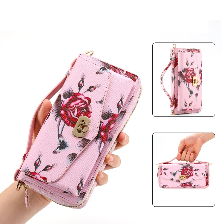 Flower Multi-functional Crossbody Zipper Wallet MagSafe Leather Phone Case, For iPhone 15 Pro Max, For iPhone 15 Pro, For iPhone 15 Plus, For iPhone 15 Apple Accessories engflo4468 iPhone 15 Pro Max - APEXEL INDIA - Mobile Lens - Mobile Camera Lens - Cellphone Accessories - Phone Lens - Smartphone Lens