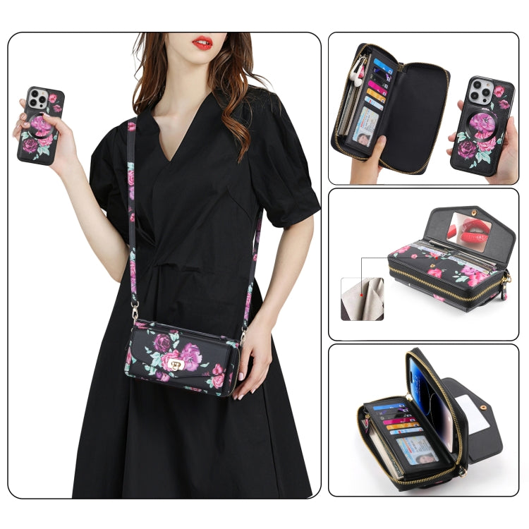 Flower Multi-functional Crossbody Zipper Wallet MagSafe Leather Phone Case, For iPhone 14 Plus, For iPhone 14, For iPhone 14 Pro, For iPhone 14 Pro Max Apple Accessories engflo4468 iPhone 14 Plus - APEXEL INDIA - Mobile Lens - Mobile Camera Lens - Cellphone Accessories - Phone Lens - Smartphone Lens