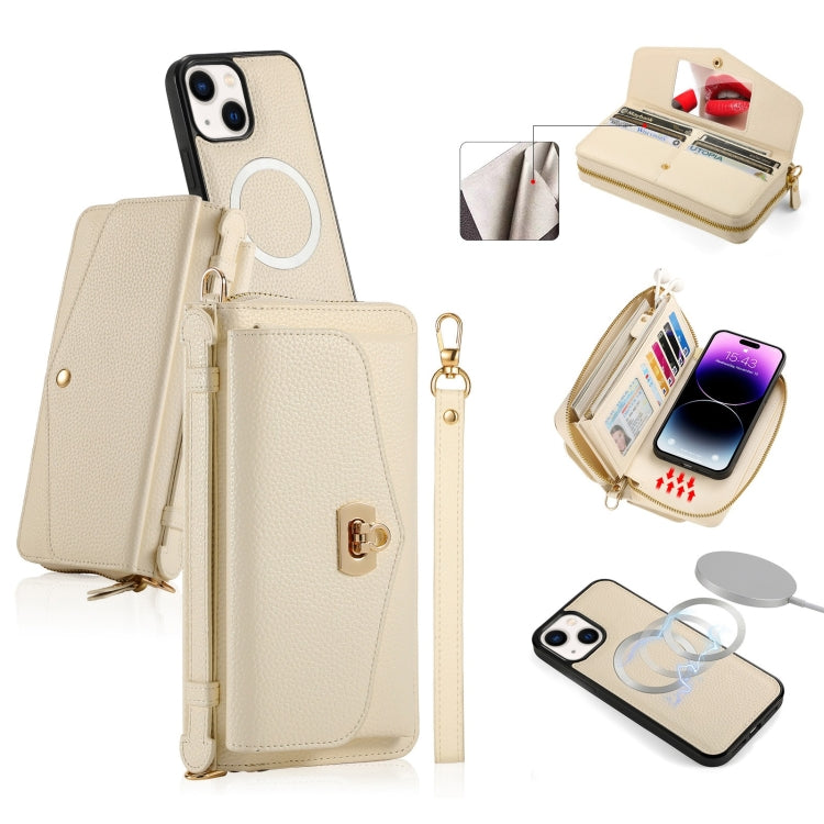MagSafe Crossbody Multi-functional Zipper Wallet Litchi Leather Phone Case, For iPhone 14 Plus, For iPhone 14, For iPhone 14 Pro, For iPhone 14 Pro Max Apple Accessories engmag4497 iPhone 14 Plus - APEXEL INDIA - Mobile Lens - Mobile Camera Lens - Cellphone Accessories - Phone Lens - Smartphone Lens