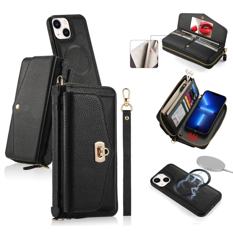 MagSafe Crossbody Multi-functional Zipper Wallet Litchi Leather Phone Case, For iPhone 13 Pro Max, For iPhone 13 Pro, For iPhone 13, For iPhone 12 Apple Accessories engmag4477 More iPhone Cases - APEXEL INDIA - Mobile Lens - Mobile Camera Lens - Cellphone Accessories - Phone Lens - Smartphone Lens