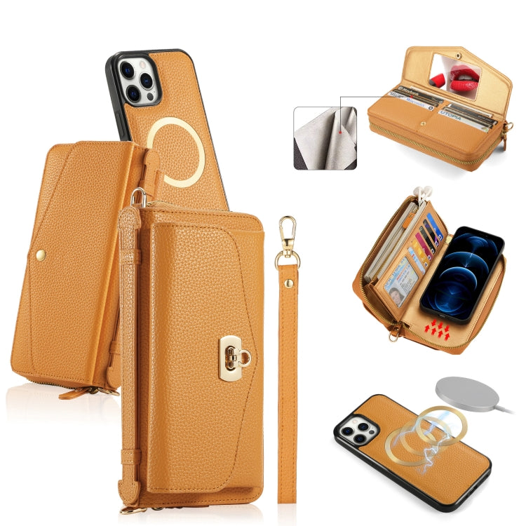 MagSafe Crossbody Multi-functional Zipper Wallet Litchi Leather Phone Case, For iPhone 12 Pro Max, For iPhone 12 Pro Apple Accessories engmag4478 More iPhone Cases - APEXEL INDIA - Mobile Lens - Mobile Camera Lens - Cellphone Accessories - Phone Lens - Smartphone Lens