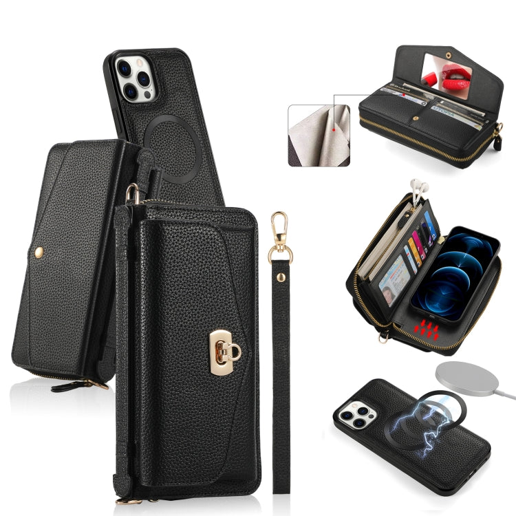MagSafe Crossbody Multi-functional Zipper Wallet Litchi Leather Phone Case, For iPhone 12 Pro Max, For iPhone 12 Pro Apple Accessories engmag4478 More iPhone Cases - APEXEL INDIA - Mobile Lens - Mobile Camera Lens - Cellphone Accessories - Phone Lens - Smartphone Lens