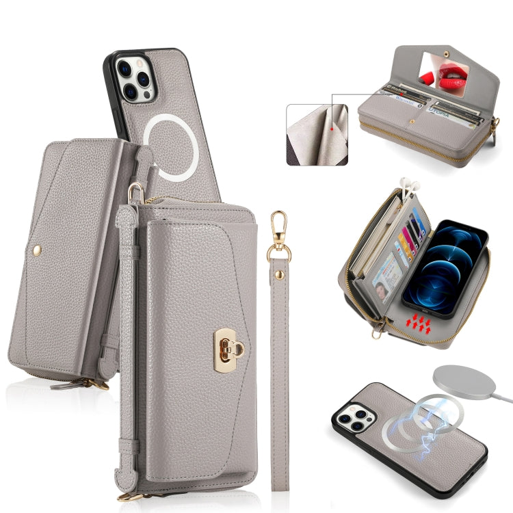 MagSafe Crossbody Multi-functional Zipper Wallet Litchi Leather Phone Case, For iPhone 12 Pro Max, For iPhone 12 Pro Apple Accessories engmag4478 More iPhone Cases - APEXEL INDIA - Mobile Lens - Mobile Camera Lens - Cellphone Accessories - Phone Lens - Smartphone Lens