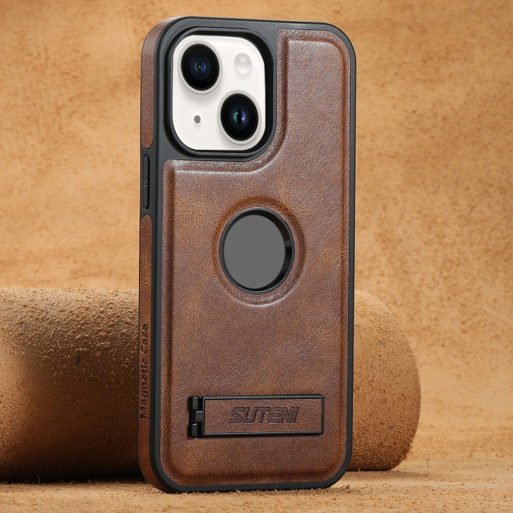 Suteni G2 Magsafe Oil Wax Leather Back Phone Case with Holder, For iPhone 14 Plus, For iPhone 14, For iPhone 14 Pro, For iPhone 14 Pro Max, For iPhone 13 Pro Max, For iPhone 13 Pro, For iPhone 13, For iPhone 12 Apple Accessories engsut4521 iPhone 14 Plus - Suteni - Mobile Lens - Mobile Camera Lens - Cellphone Accessories - Phone Lens - Smartphone Lens