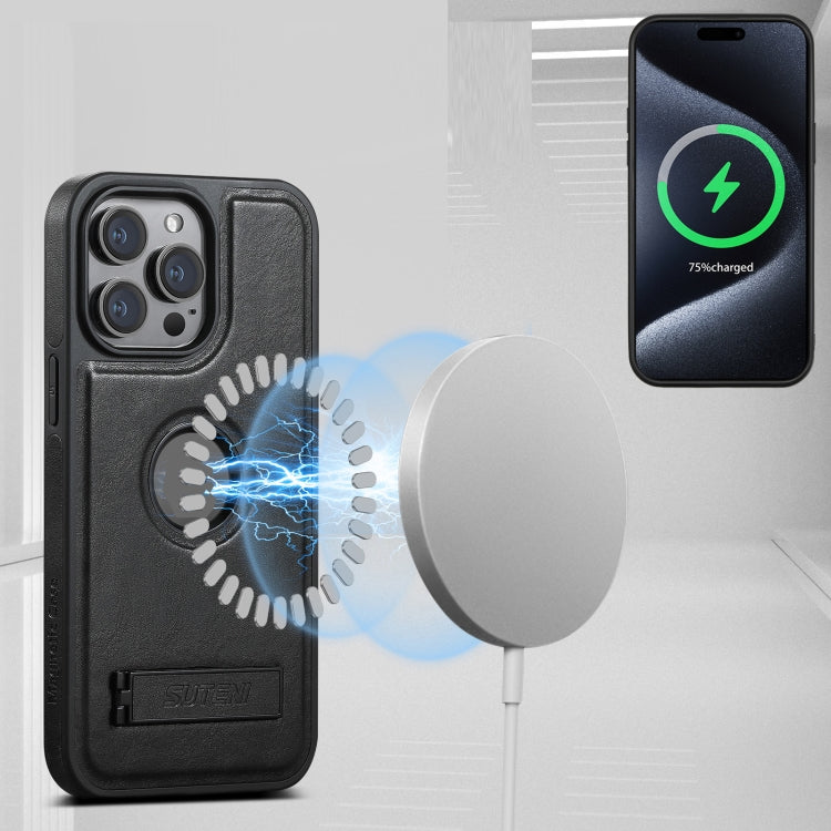 Suteni G2 Magsafe Oil Wax Leather Back Phone Case with Holder, For iPhone 16 Pro Max, For iPhone 16 Pro, For iPhone 16 Plus, For iPhone 16, For iPhone 15 Pro Max, For iPhone 15 Pro, For iPhone 15 Plus, For iPhone 15 Apple Accessories engsut4545 iPhone 16 Pro Max - Suteni - Mobile Lens - Mobile Camera Lens - Cellphone Accessories - Phone Lens - Smartphone Lens
