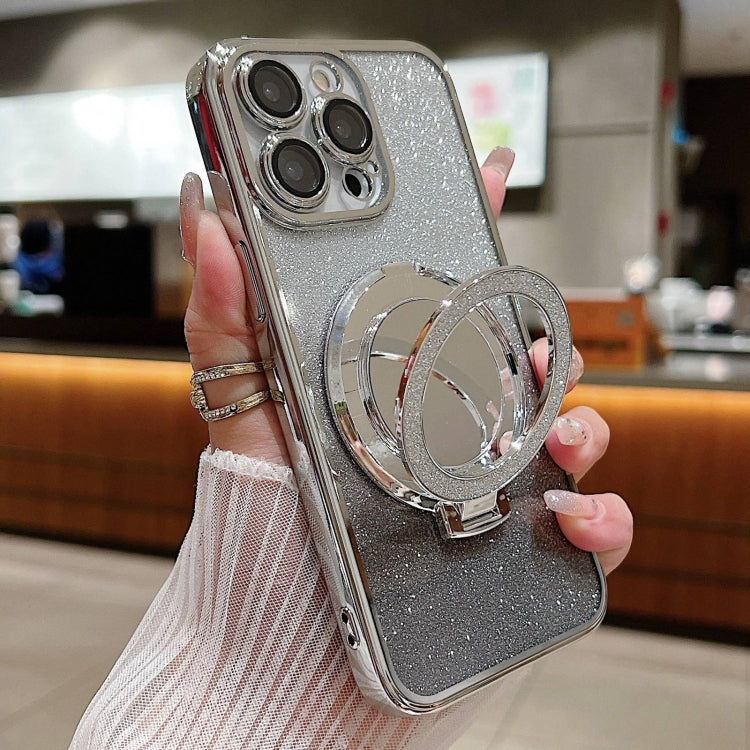 Plated Mirror Holder Gradient Glitter MagSafe Phone Case, For iPhone 16, For iPhone 15 Pro Max, For iPhone 15 Pro Apple Accessories engpla4595 iPhone 16 - APEXEL INDIA - Mobile Lens - Mobile Camera Lens - Cellphone Accessories - Phone Lens - Smartphone Lens