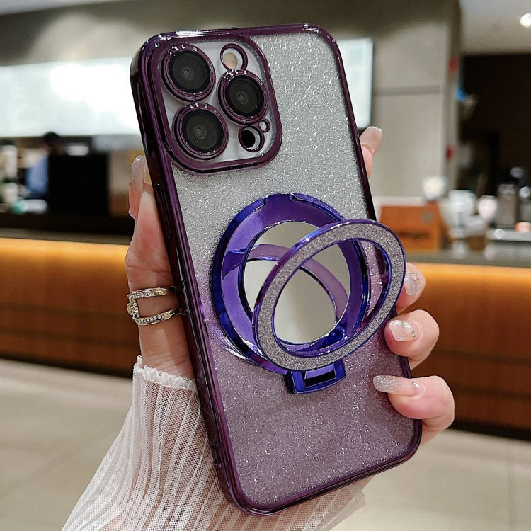 Plated Mirror Holder Gradient Glitter MagSafe Phone Case, For iPhone 14, For iPhone 14 Pro, For iPhone 14 Pro Max Apple Accessories engpla4578 iPhone 14 - APEXEL INDIA - Mobile Lens - Mobile Camera Lens - Cellphone Accessories - Phone Lens - Smartphone Lens