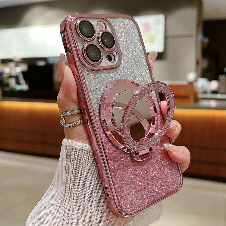 Plated Mirror Holder Gradient Glitter MagSafe Phone Case, For iPhone 14, For iPhone 14 Pro, For iPhone 14 Pro Max Apple Accessories engpla4578 iPhone 14 - APEXEL INDIA - Mobile Lens - Mobile Camera Lens - Cellphone Accessories - Phone Lens - Smartphone Lens