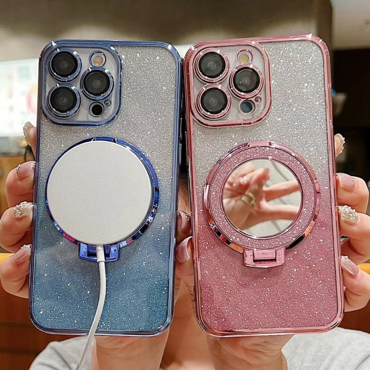 Plated Mirror Holder Gradient Glitter MagSafe Phone Case, For iPhone 14, For iPhone 14 Pro, For iPhone 14 Pro Max Apple Accessories engpla4578 iPhone 14 - APEXEL INDIA - Mobile Lens - Mobile Camera Lens - Cellphone Accessories - Phone Lens - Smartphone Lens