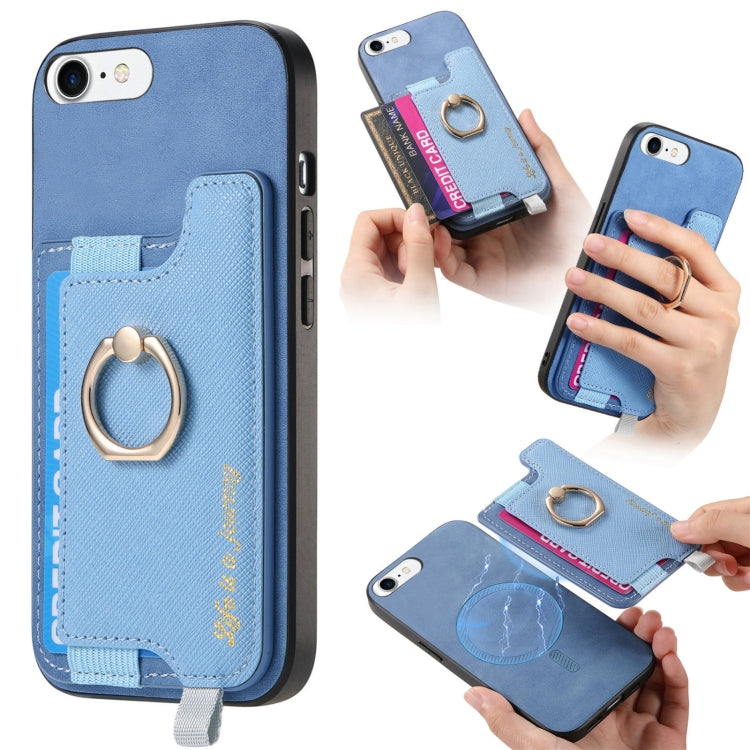 Retro Magsafe Cross Leather Ring Holder Card Bag Phone Case, For iPhone 7 / 8 / SE 2022, For iPhone 12 / 12 Pro, For iPhone X / XS Apple Accessories engret4889 More iPhone Cases - APEXEL INDIA - Mobile Lens - Mobile Camera Lens - Cellphone Accessories - Phone Lens - Smartphone Lens