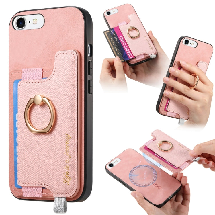 Retro Magsafe Cross Leather Ring Holder Card Bag Phone Case, For iPhone 7 / 8 / SE 2022, For iPhone 12 / 12 Pro, For iPhone X / XS Apple Accessories engret4889 More iPhone Cases - APEXEL INDIA - Mobile Lens - Mobile Camera Lens - Cellphone Accessories - Phone Lens - Smartphone Lens