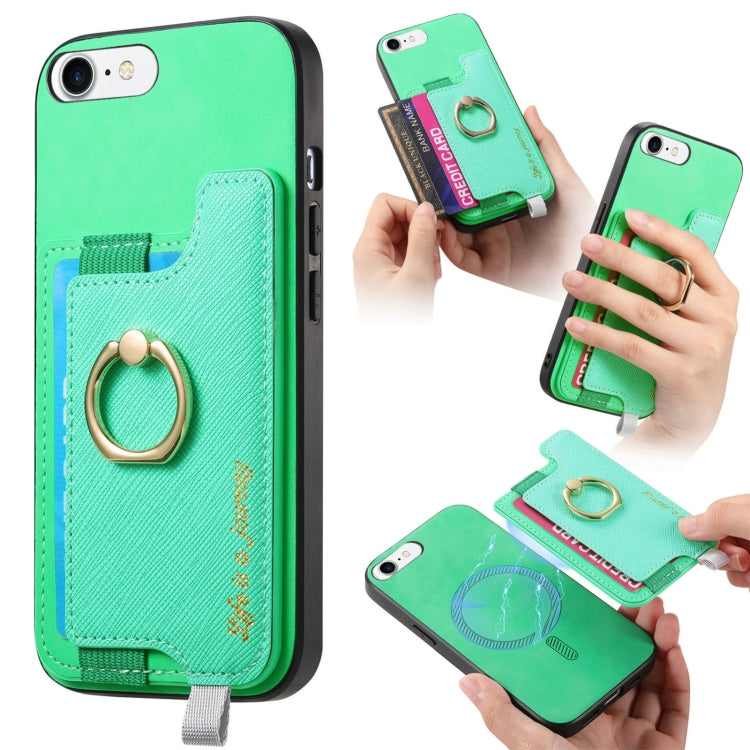 Retro Magsafe Cross Leather Ring Holder Card Bag Phone Case, For iPhone 7 / 8 / SE 2022, For iPhone 12 / 12 Pro, For iPhone X / XS Apple Accessories engret4889 More iPhone Cases - APEXEL INDIA - Mobile Lens - Mobile Camera Lens - Cellphone Accessories - Phone Lens - Smartphone Lens