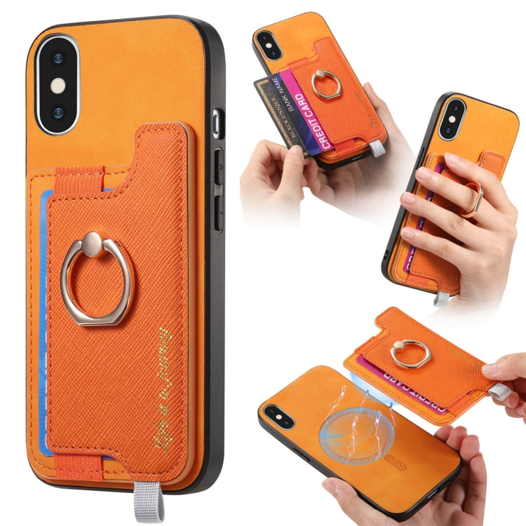 Retro Magsafe Cross Leather Ring Holder Card Bag Phone Case, For iPhone 7 / 8 / SE 2022, For iPhone 12 / 12 Pro, For iPhone X / XS Apple Accessories engret4889 More iPhone Cases - APEXEL INDIA - Mobile Lens - Mobile Camera Lens - Cellphone Accessories - Phone Lens - Smartphone Lens
