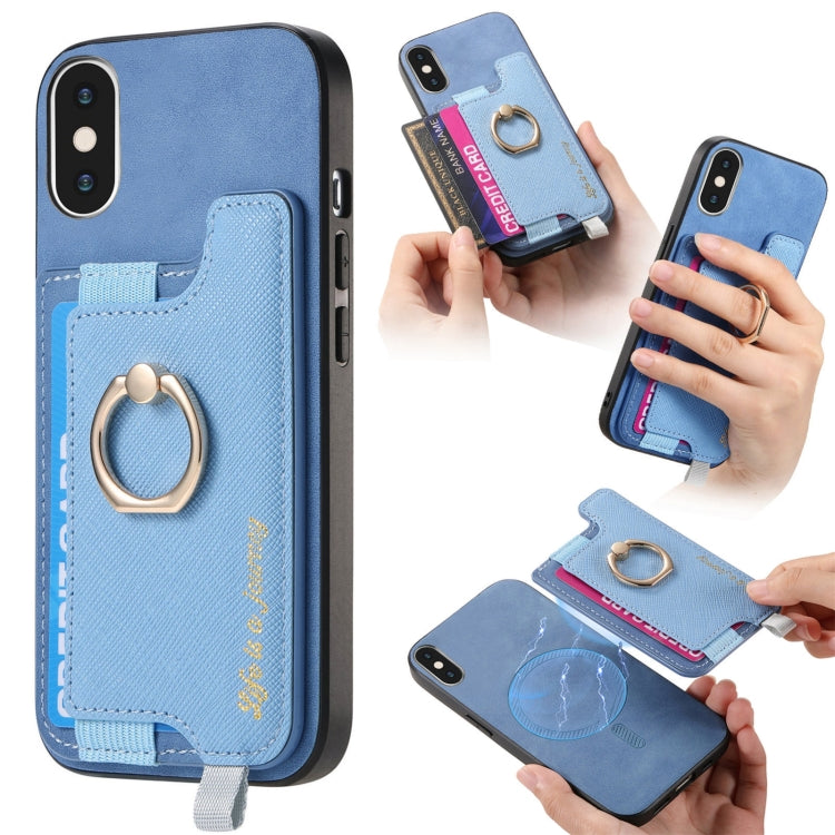 Retro Magsafe Cross Leather Ring Holder Card Bag Phone Case, For iPhone 7 / 8 / SE 2022, For iPhone 12 / 12 Pro, For iPhone X / XS Apple Accessories engret4889 More iPhone Cases - APEXEL INDIA - Mobile Lens - Mobile Camera Lens - Cellphone Accessories - Phone Lens - Smartphone Lens