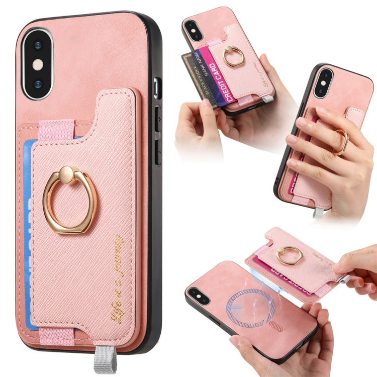Retro Magsafe Cross Leather Ring Holder Card Bag Phone Case, For iPhone 7 / 8 / SE 2022, For iPhone 12 / 12 Pro, For iPhone X / XS Apple Accessories engret4889 More iPhone Cases - APEXEL INDIA - Mobile Lens - Mobile Camera Lens - Cellphone Accessories - Phone Lens - Smartphone Lens