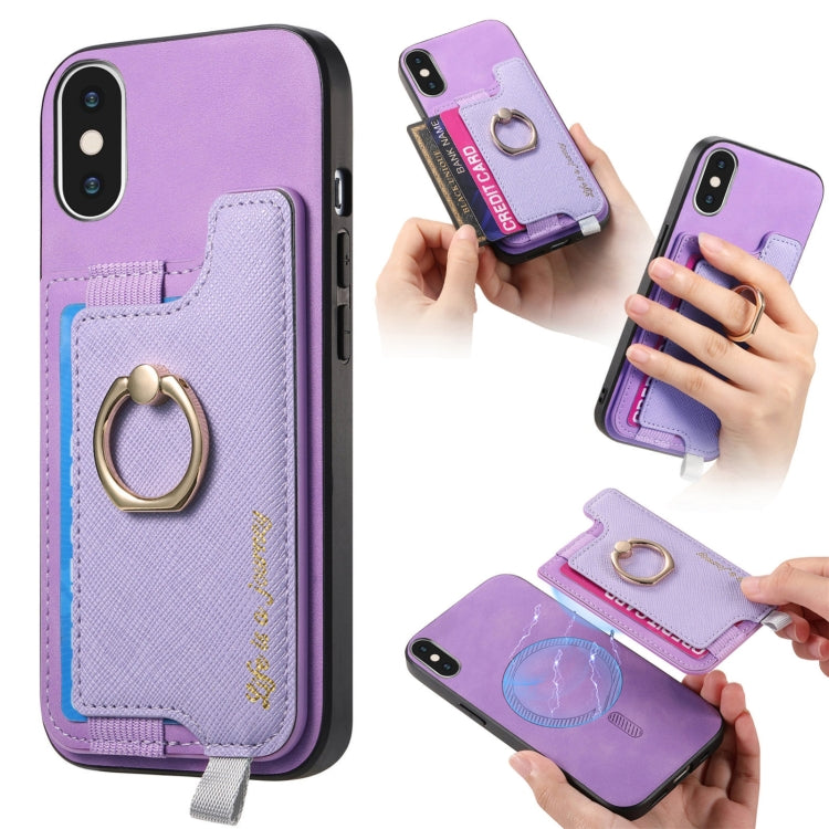 Retro Magsafe Cross Leather Ring Holder Card Bag Phone Case, For iPhone 7 / 8 / SE 2022, For iPhone 12 / 12 Pro, For iPhone X / XS Apple Accessories engret4889 More iPhone Cases - APEXEL INDIA - Mobile Lens - Mobile Camera Lens - Cellphone Accessories - Phone Lens - Smartphone Lens