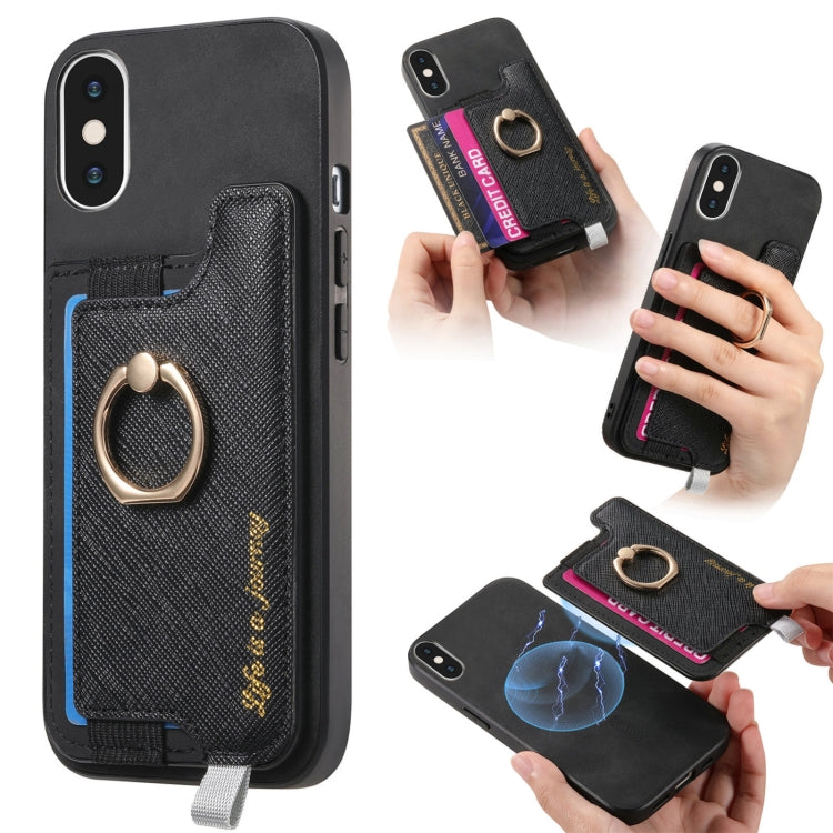 Retro Magsafe Cross Leather Ring Holder Card Bag Phone Case, For iPhone 7 / 8 / SE 2022, For iPhone 12 / 12 Pro, For iPhone X / XS Apple Accessories engret4889 More iPhone Cases - APEXEL INDIA - Mobile Lens - Mobile Camera Lens - Cellphone Accessories - Phone Lens - Smartphone Lens