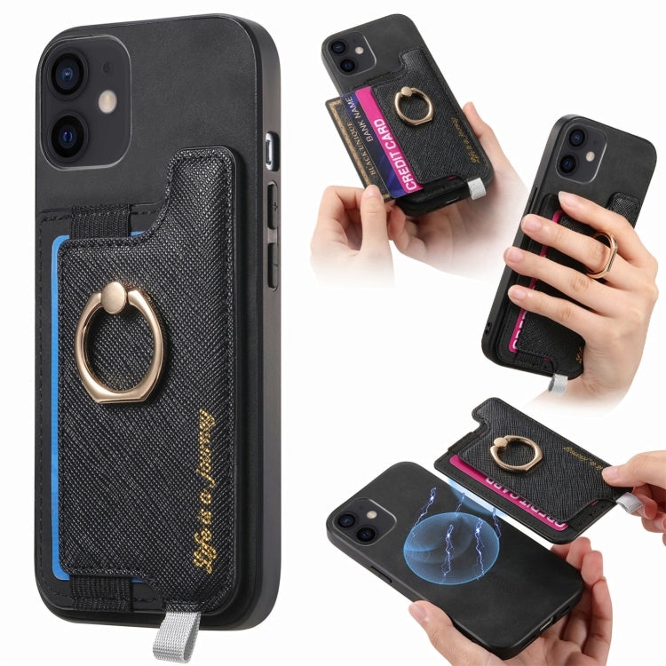 Retro Magsafe Cross Leather Ring Holder Card Bag Phone Case, For iPhone 7 / 8 / SE 2022, For iPhone 12 / 12 Pro, For iPhone X / XS Apple Accessories engret4889 More iPhone Cases - APEXEL INDIA - Mobile Lens - Mobile Camera Lens - Cellphone Accessories - Phone Lens - Smartphone Lens