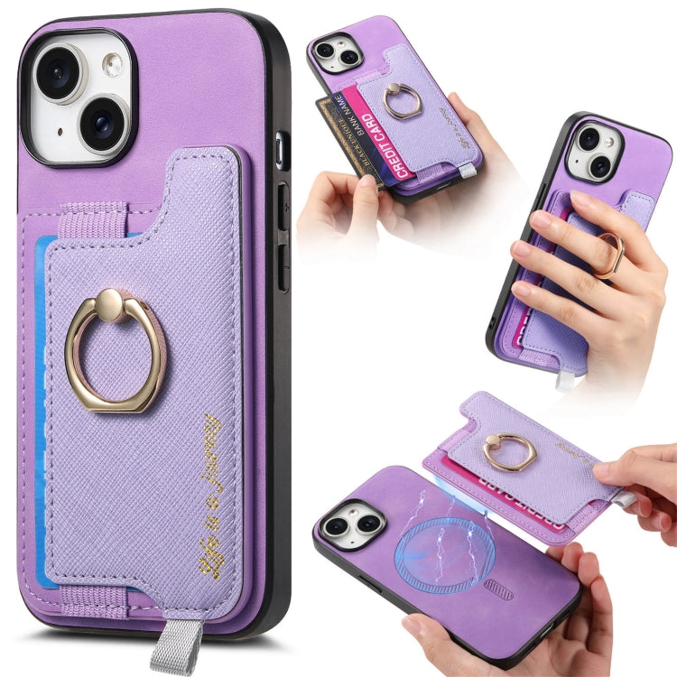 Retro Magsafe Cross Leather Ring Holder Card Bag Phone Case, For iPhone 14, For iPhone 14 Pro, For iPhone 14 Pro Max Apple Accessories engret4887 iPhone 14 - APEXEL INDIA - Mobile Lens - Mobile Camera Lens - Cellphone Accessories - Phone Lens - Smartphone Lens
