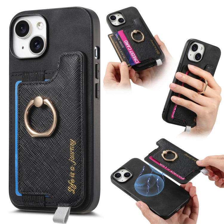 Retro Magsafe Cross Leather Ring Holder Card Bag Phone Case, For iPhone 14, For iPhone 14 Pro, For iPhone 14 Pro Max Apple Accessories engret4887 iPhone 14 - APEXEL INDIA - Mobile Lens - Mobile Camera Lens - Cellphone Accessories - Phone Lens - Smartphone Lens