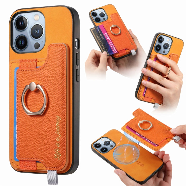 Retro Magsafe Cross Leather Ring Holder Card Bag Phone Case, For iPhone 14, For iPhone 14 Pro, For iPhone 14 Pro Max Apple Accessories engret4887 iPhone 14 - APEXEL INDIA - Mobile Lens - Mobile Camera Lens - Cellphone Accessories - Phone Lens - Smartphone Lens