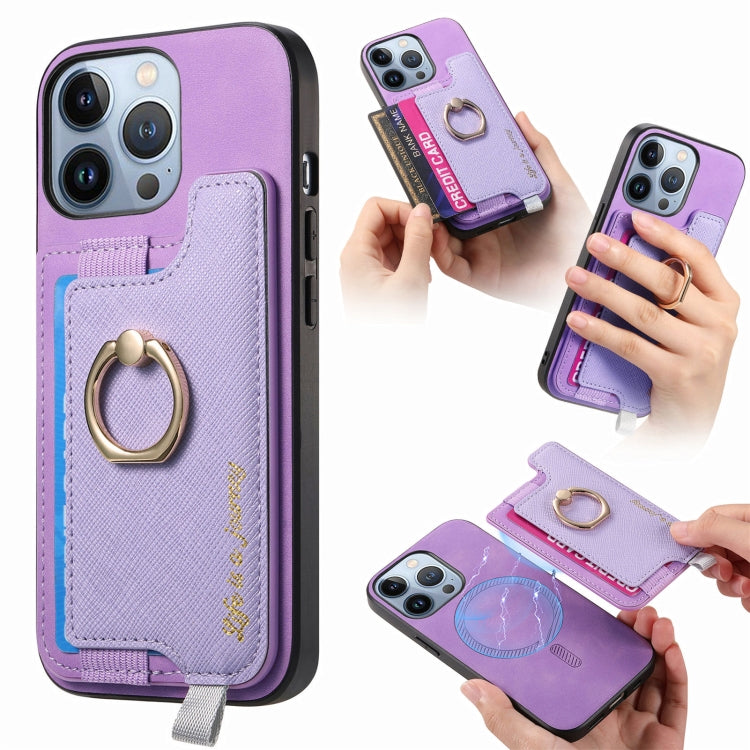 Retro Magsafe Cross Leather Ring Holder Card Bag Phone Case, For iPhone 14, For iPhone 14 Pro, For iPhone 14 Pro Max Apple Accessories engret4887 iPhone 14 - APEXEL INDIA - Mobile Lens - Mobile Camera Lens - Cellphone Accessories - Phone Lens - Smartphone Lens