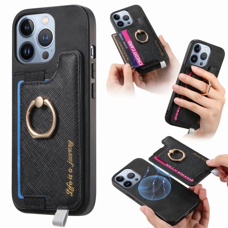 Retro Magsafe Cross Leather Ring Holder Card Bag Phone Case, For iPhone 14, For iPhone 14 Pro, For iPhone 14 Pro Max Apple Accessories engret4887 iPhone 14 - APEXEL INDIA - Mobile Lens - Mobile Camera Lens - Cellphone Accessories - Phone Lens - Smartphone Lens