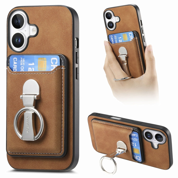 Retro Folding Ring Holder Card Bag MagSafe Phone Case, For iPhone 16, For iPhone 15 Pro Max, For iPhone 15 Pro Apple Accessories engret4890 iPhone 16 - APEXEL INDIA - Mobile Lens - Mobile Camera Lens - Cellphone Accessories - Phone Lens - Smartphone Lens