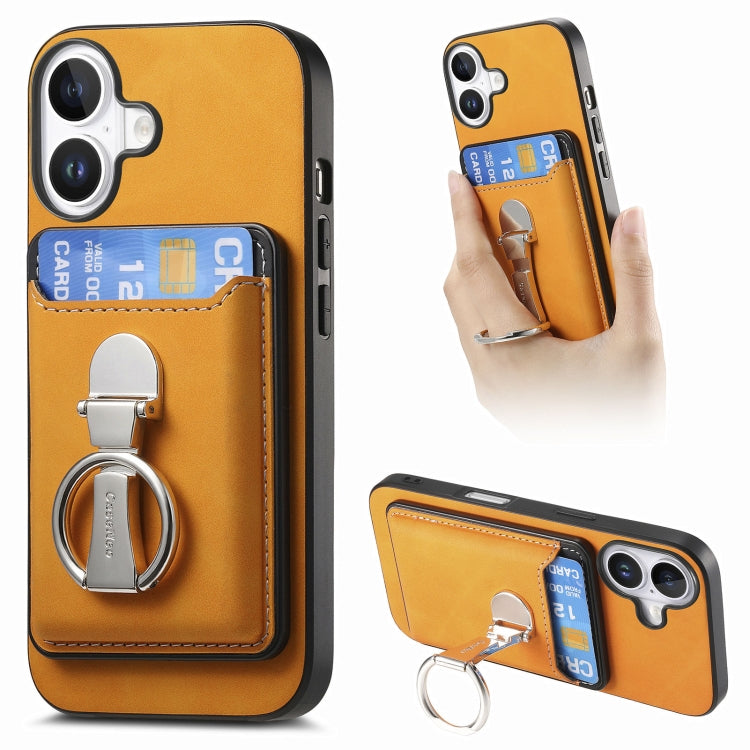 Retro Folding Ring Holder Card Bag MagSafe Phone Case, For iPhone 16, For iPhone 15 Pro Max, For iPhone 15 Pro Apple Accessories engret4890 iPhone 16 - APEXEL INDIA - Mobile Lens - Mobile Camera Lens - Cellphone Accessories - Phone Lens - Smartphone Lens