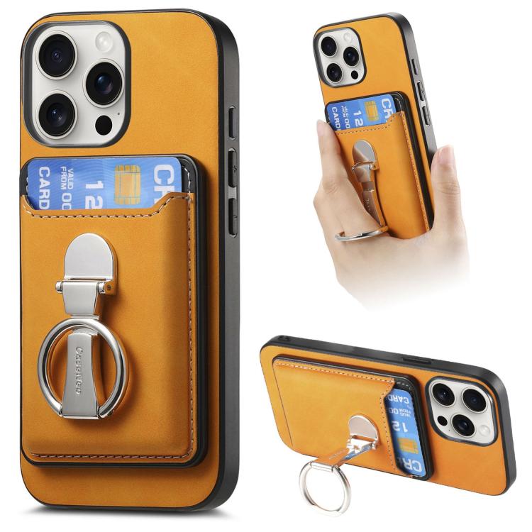 Retro Folding Ring Holder Card Bag MagSafe Phone Case, For iPhone 16, For iPhone 15 Pro Max, For iPhone 15 Pro Apple Accessories engret4890 iPhone 16 - APEXEL INDIA - Mobile Lens - Mobile Camera Lens - Cellphone Accessories - Phone Lens - Smartphone Lens