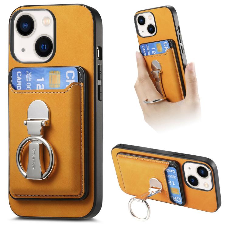 Retro Folding Ring Holder Card Bag MagSafe Phone Case, For iPhone 14, For iPhone 14 Pro, For iPhone 14 Pro Max Apple Accessories engret4897 iPhone 14 - APEXEL INDIA - Mobile Lens - Mobile Camera Lens - Cellphone Accessories - Phone Lens - Smartphone Lens