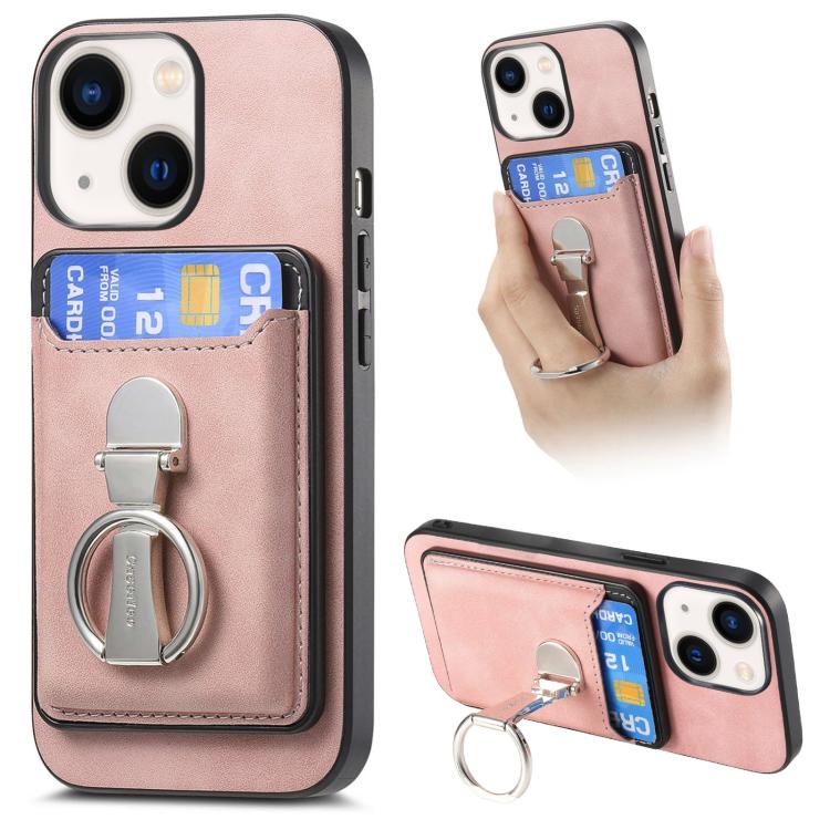 Retro Folding Ring Holder Card Bag MagSafe Phone Case, For iPhone 15 Plus, For iPhone 15, For iPhone 14 Plus Apple Accessories engret4896 iPhone 15 Plus - APEXEL INDIA - Mobile Lens - Mobile Camera Lens - Cellphone Accessories - Phone Lens - Smartphone Lens