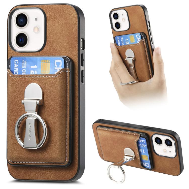 Retro Folding Ring Holder Card Bag MagSafe Phone Case, For iPhone 11 Pro Max, For iPhone 11, For iPhone 11 Pro Apple Accessories engret4895 More iPhone Cases - APEXEL INDIA - Mobile Lens - Mobile Camera Lens - Cellphone Accessories - Phone Lens - Smartphone Lens
