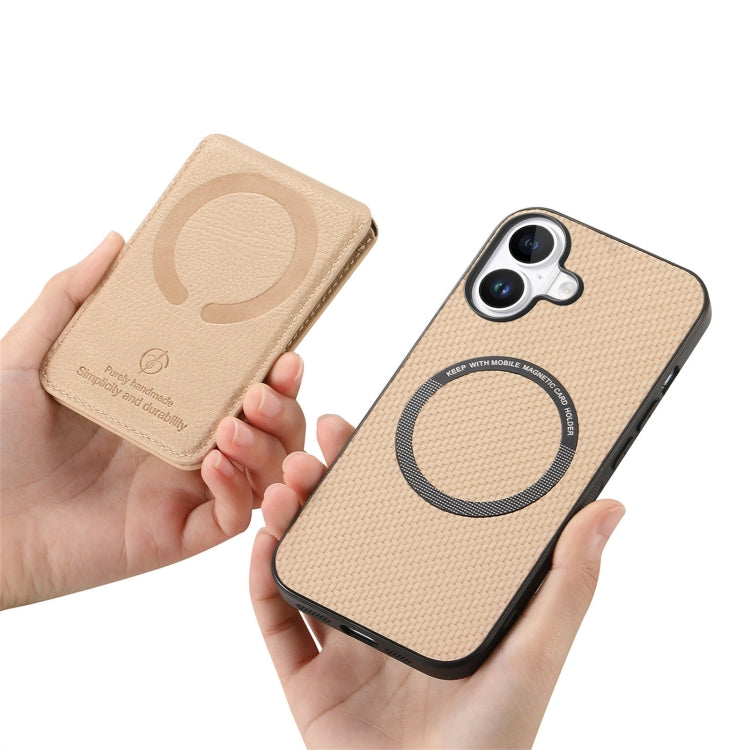 Carbon Fiber MagSafe Vertical Flip Card Bag Phone Case, For iPhone 16 Apple Accessories engcar4900 iPhone 16 - APEXEL INDIA - Mobile Lens - Mobile Camera Lens - Cellphone Accessories - Phone Lens - Smartphone Lens